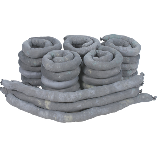 Sorbents Socks, Universal, 50 gal. Absorbancy, 3" W x 4' L, Pack of 30 GTA Hardware Inc