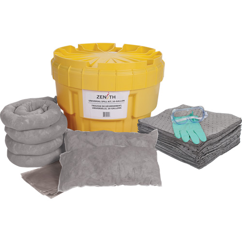 Large-Capacity Spill Kit, Universal, Overpack/Salvage Drum, 20 US gal. Absorbancy GTA Hardware Inc