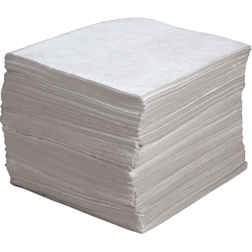 Feuilles absorbantes souffl&eacute;es de premi&egrave;re qualit&eacute;, Huile seulement, 15" x 17", 30 gal. d'absorption GTA Hardware Inc