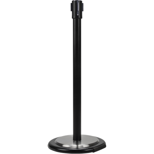 Poteau r&eacute;cepteur pour barri&egrave;res sur pieds pour le contr&ocirc;le des foules avec roues, Hauteur de 35", Noir GTA Hardware Inc