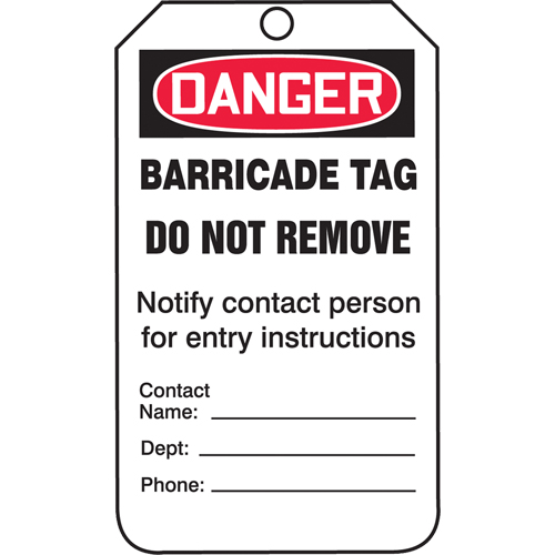 Safety Tags, Plastic, 3-3/8" W x 5-3/4" H, English GTA Hardware Inc