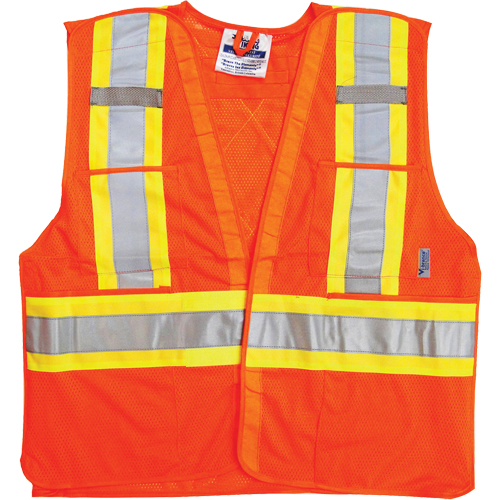 Traffic Safety Vest, High Visibility Orange, Medium/Small, Polyester GTA Hardware Inc