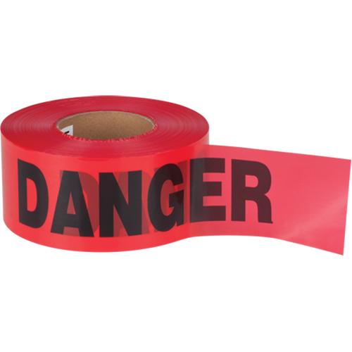 "Danger" Barricade Tape, Bilingual, 3" W x 1000' L, 1.5 mils, Black on Red GTA Hardware Inc