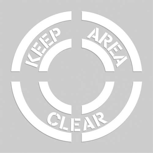 Pochoirs de marquage du sol - Keep Area Clear, Pictogramme, 20" x 20" GTA Hardware Inc