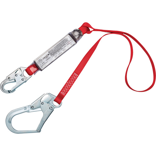 Cordon amortisseur de chute, 4', Point d'ancrage &agrave; Crochet mousqueton, Crochet d'armature aux jambes, Polyester GTA Hardware Inc