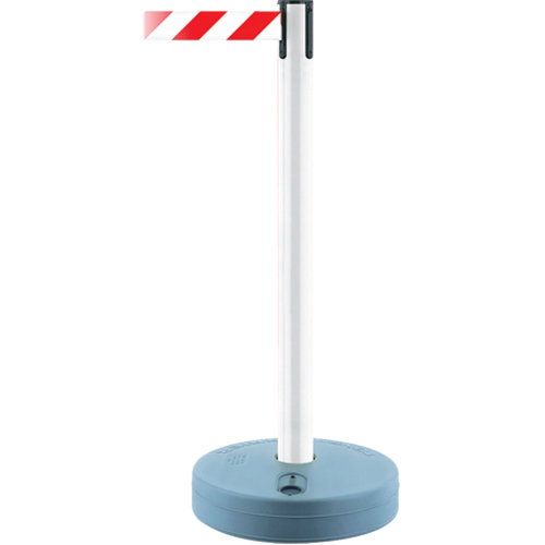Montant ext&eacute;rieur pour barri&egrave;re TensaBarrier, Plastique, 37" h, Ruban Noir/Jaune, Longueur du ruban 7,5' GTA Hardware Inc