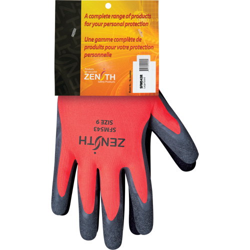 Gants enduits de latex de caoutchouc naturel, 9, R&ecirc;vetement Latex de caoutchouc, Calibre 13, Enveloppe en Polyester GTA Hardware Inc