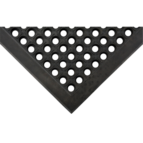 Anti-Fatigue Matting, Slotted, 3' x 5' x 7/8", Black, Natural Rubber GTA Hardware Inc