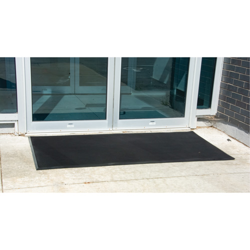 Tapis d'entr&eacute;e ext&eacute;rieure, Caoutchouc, Grattoir Type, Motif Textur&eacute;, 2' x 2-2/3', Noir GTA Hardware Inc