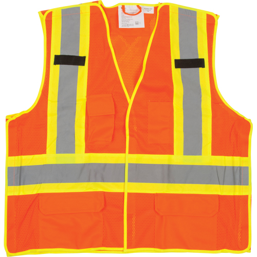 Veste de s&eacute;curit&eacute; d&eacute;tachable en cinq points de premi&egrave;re qualit&eacute;, Orange haute visibilit&eacute;, Grand/T-Grand, Polyester GTA Hardware Inc