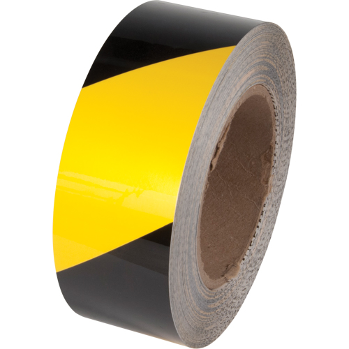 Ruban de marquage pour plancher Tuff Mark, 2" x 100', Polyester, Noir et jaune GTA Hardware Inc