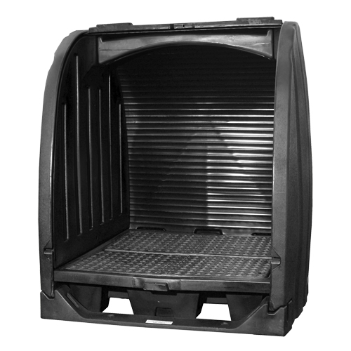 Spill Containment Sheds With Drain, 65" L x 58" W x 69" H, 6000 lbs. Load Capacity GTA Hardware Inc