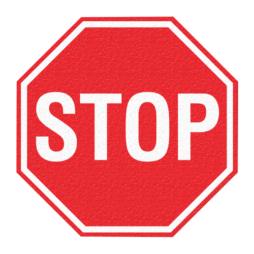 "Stop" Floor Sign, Adhesive, English with Pictogram GTA Hardware Inc