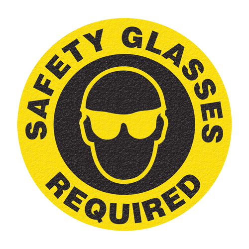 "Safety Glasses" Floor Sign, Adhesive, English with Pictogram GTA Hardware Inc