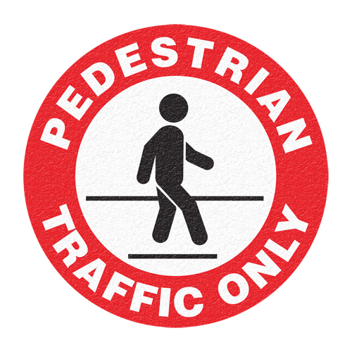 "Pedestrian Traffic Only" Floor Sign, Adhesive, English with Pictogram GTA Hardware Inc