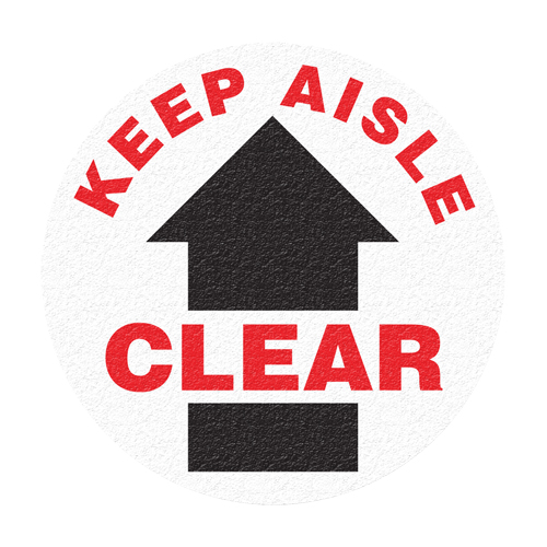 Panneau de signalisation au sol  Keep Aisle Clear , Adh&eacute;sif, Anglais avec pictogramme GTA Hardware Inc