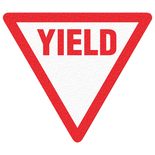"Yield" Floor Sign, Adhesive, English with Pictogram GTA Hardware Inc