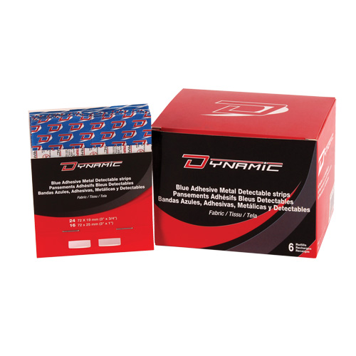 Recharge de bandages adh&eacute;sifs bleus pour distributeur Dynamic, Assorti, Tissu d&eacute;tectable, Non st&eacute;rile GTA Hardware Inc