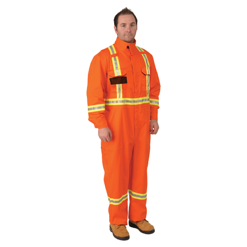 Firewall FR&reg; Striped Coveralls, Size Small, Orange GTA Hardware Inc