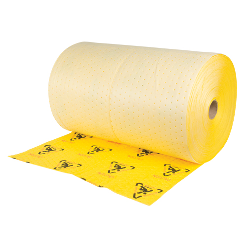 Premium Caution Rolls, Heavyweight, 150' L x 30" W, 57 gal. Absorbancy GTA Hardware Inc