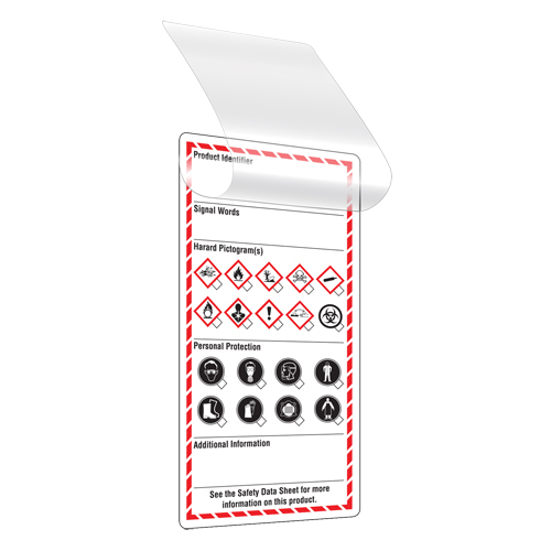&eacute;tiquettes auto-plastifiantes pour le milieu de travail, Papier cartonn&eacute;, 3" la x 6" h, Anglais GTA Hardware Inc