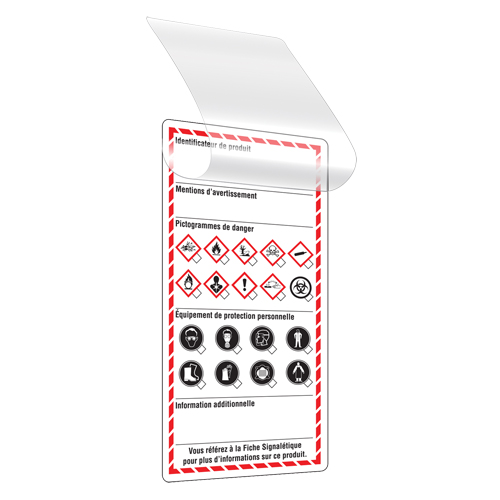 &eacute;tiquettes auto-plastifiantes pour le milieu de travail, Papier cartonn&eacute;, 3" la x 6" h, Français GTA Hardware Inc