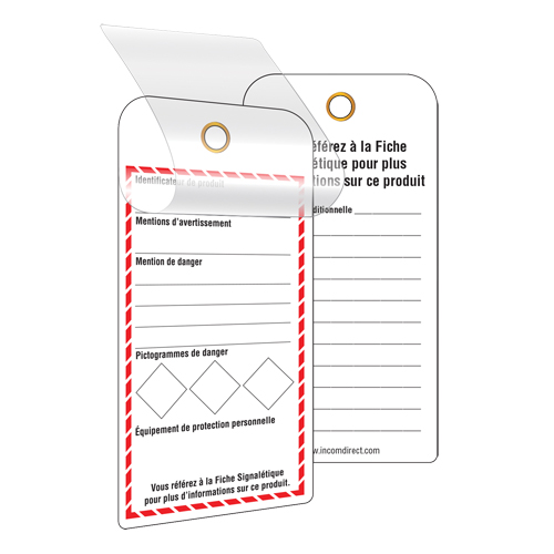 &eacute;tiquettes SGH auto-plastifiantes pour le milieu de travail, Papier cartonn&eacute;, 3" la x 6" h, Français GTA Hardware Inc