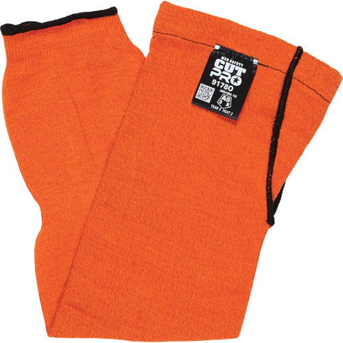 Manches Memphis avec trou pour le pouce, Kevlar, 18", ASTM ANSI niveau A5, Orange GTA Hardware Inc