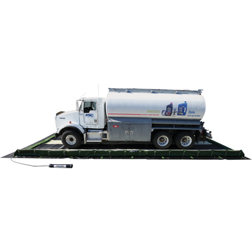 Ride-Side Berm Secondary Containment for Vehicles, 7,500 US gal. Capacity, 20' W x 40' L x 15" H, L-Bracket GTA Hardware Inc