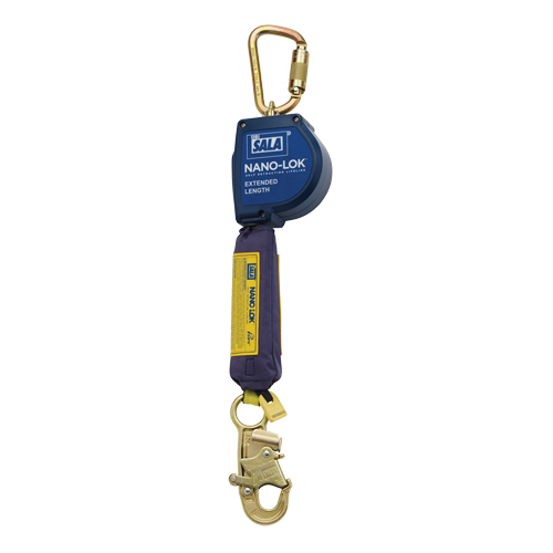 Nano-Lok Extended Length Self-Retracting Lifeline, 10', Polyester/Web, Swivel GTA Hardware Inc