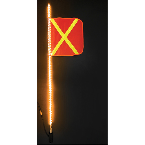 Safety Whip&reg; Heavy-Duty LED Whips, Hitch Mount, 5 High, Orange with Reflective GTA Hardware Inc