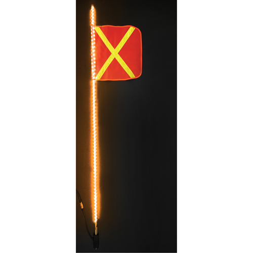 Safety Whip&reg; Heavy-Duty LED Whips, Hitch Mount, 6 High, Orange with Reflective GTA Hardware Inc