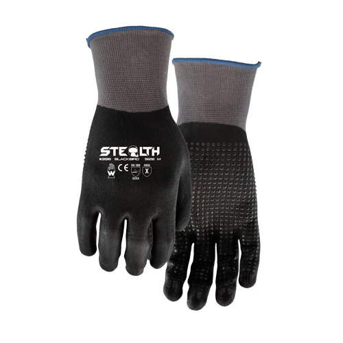 Gants 395 Stealth Blackbird, 11/2T-Grand, R&ecirc;vetement Mousse de nitrile, Calibre 15, Enveloppe en Nylon GTA Hardware Inc