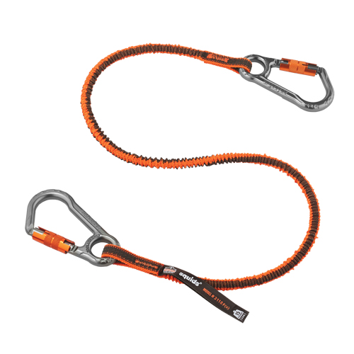 Squids&reg; 3118F(x) Locking Tool Lanyard, Bungee, Dual Carabiner GTA Hardware Inc
