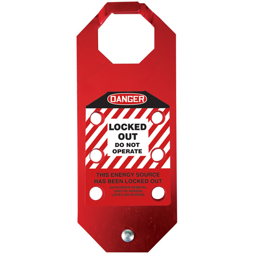 Stopout&reg; OSHA Danger Aluma-Tag Locked Out Do Not Operate Hasp, Red GTA Hardware Inc