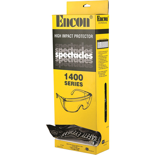 Lunettes de s&eacute;curit&eacute; s&eacute;rie 1400 Veratti Tuff Spec avec boîte distributrice Encon, Lentille Transparent, ANSI Z87+/R&eacute;pond ou surpasse la norme CSA Z94.3 GTA Hardware Inc