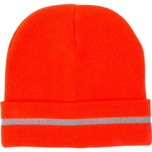 High Visibility Knit Hat with Reflective Stripe, High Visibility Orange, Acrylic GTA Hardware Inc