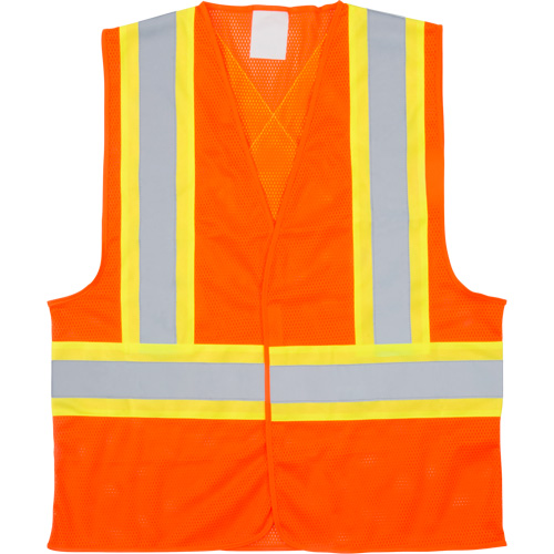Traffic Safety Vest, High Visibility Orange, Large, Polyester GTA Hardware Inc