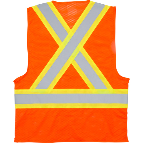 Traffic Safety Vest, High Visibility Orange, Large, Polyester GTA Hardware Inc