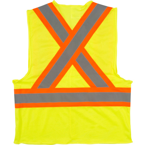 Traffic Safety Vest, High Visibility Lime-Yellow, Medium, Polyester GTA Hardware Inc