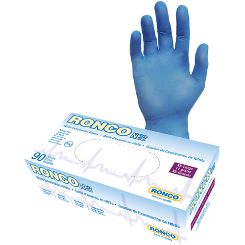 Disposable Gloves, 2X-Large, Nitrile, 4-mil, Powder-Free, Blue GTA Hardware Inc