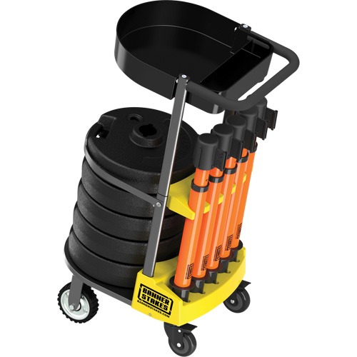 Chariot de transport avec plateau pour barri&egrave;re PLUS, 75' lo, M&eacute;tal, Orange GTA Hardware Inc