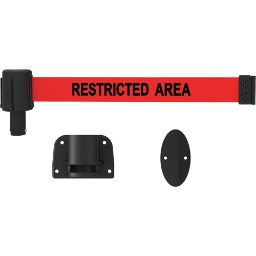 PLUS Wall Mount Barrier System, Plastic, Screw Mount, 15', Red Tape GTA Hardware Inc