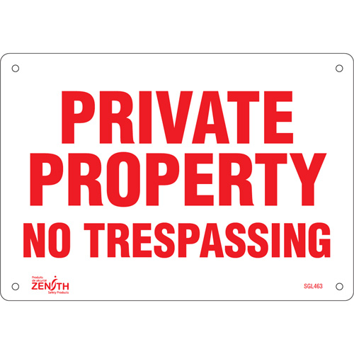 "Private Property" Sign, 7" x 10", Aluminum, English GTA Hardware Inc