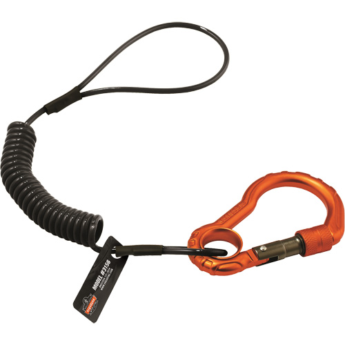 Squids&reg; 3156 Tool Lanyard, Coil, Carabiner/Loop GTA Hardware Inc