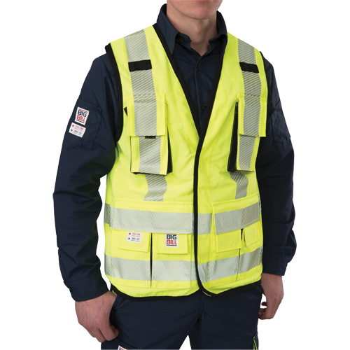 Veste antid&eacute;chirure pour arpenteur, Jaune lime haute visibilit&eacute;, Petit, Polyester GTA Hardware Inc