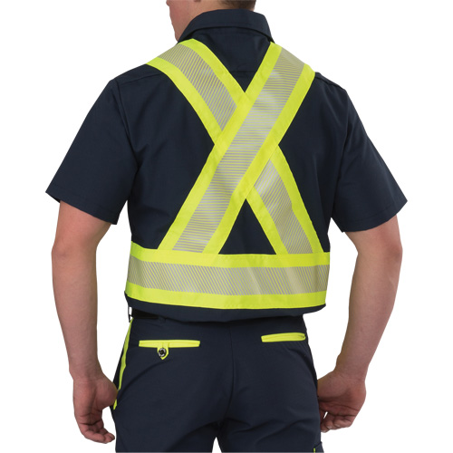 Ripstop High Visibility Short Sleeved Shirt, Polyester, Small, Navy Blue GTA Hardware Inc