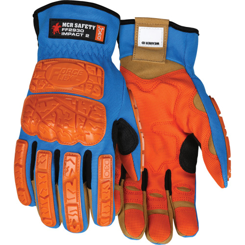 Forceflex&reg; Impact Gloves, Medium, Synthetic Palm, Slip-On Cuff GTA Hardware Inc