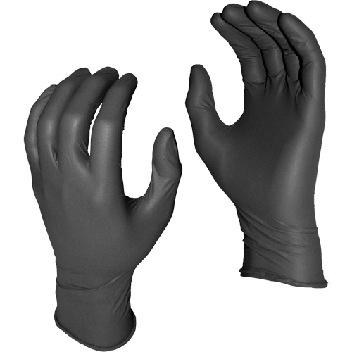 Gants jetables Grease Monkey, Petit, Nitrile, 5 mils, Sans poudre, Noir GTA Hardware Inc