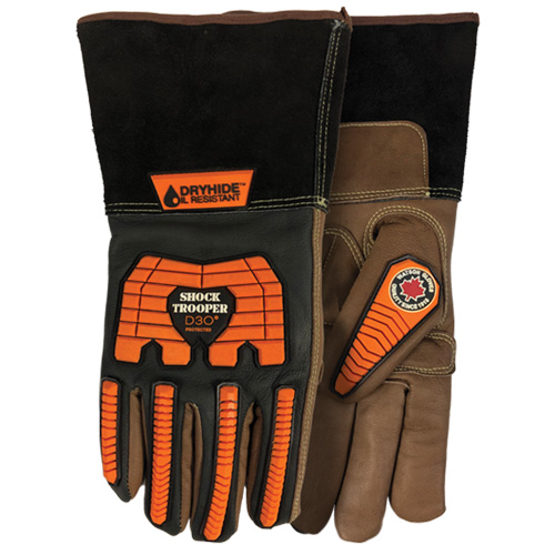 5785G Shock Trooper Gloves, X-Small, Goatskin Palm, Gauntlet Cuff GTA Hardware Inc